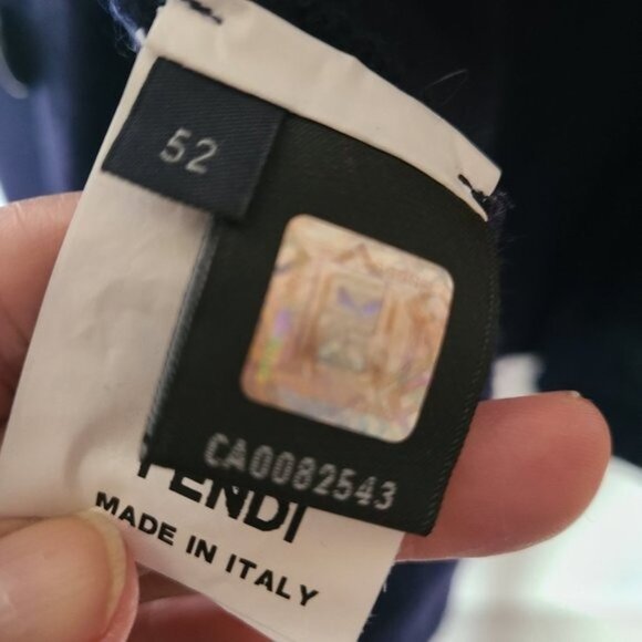 Fendi Blue Mens Coat Jacket Wool Blend XL - Picture 13 of 15